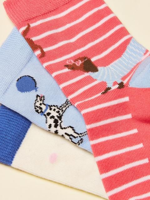 Joules Neat Feet Blue/Pink 3 Pack Socks