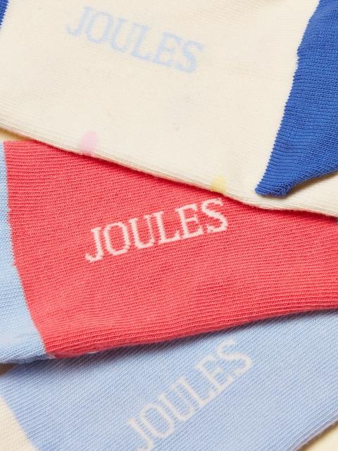 joules Neat Feet Blue/Pink 3 Pack Socks