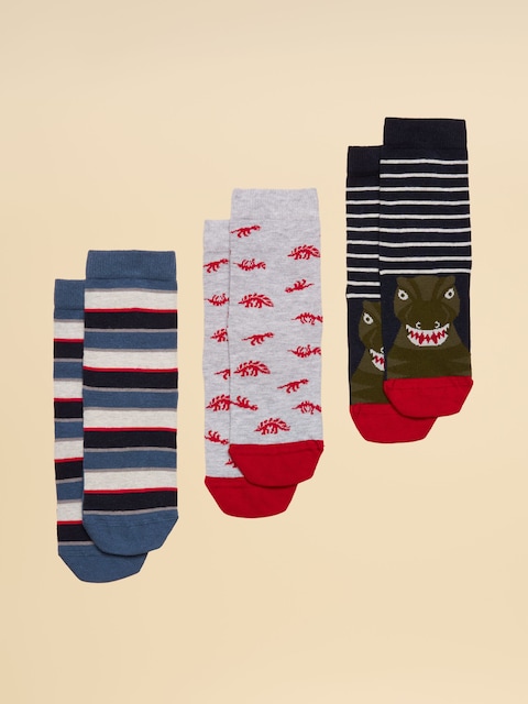 Joules Neat Feet Navy/Red 3 Pack Socks