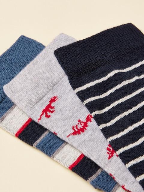 joules Neat Feet Navy/Red 3 Pack Socks