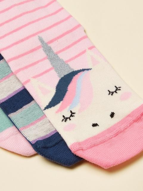 Joules Neat Feet Pink/Green 3 Pack Socks