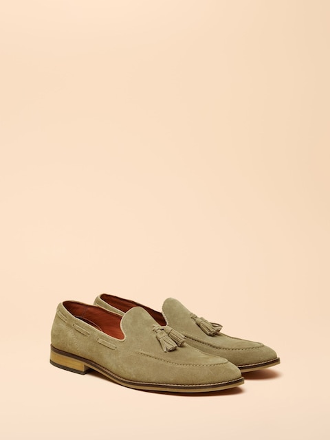 Joules Neutral Suede Tassel Loafers