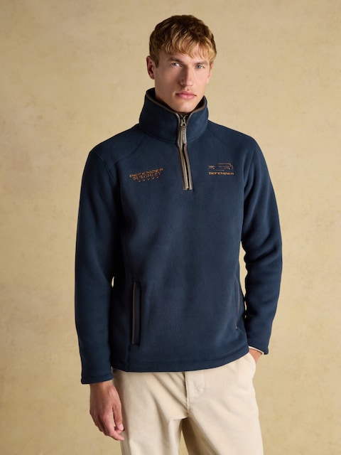 Joules Official Burghley Navy 1/4 Zip Fleece