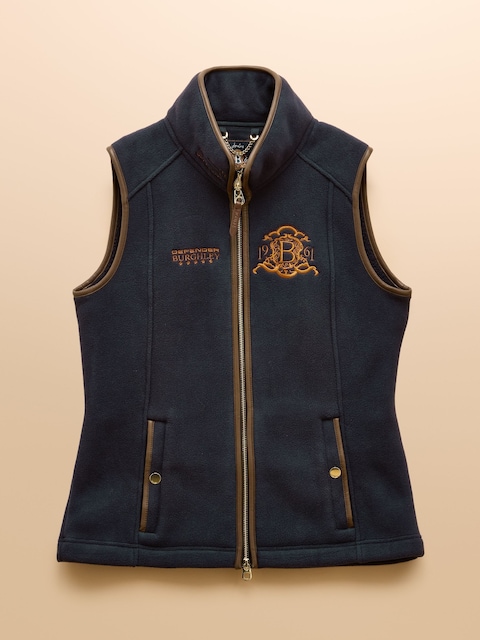 joules Official Burghley Navy Fleece Gilet
