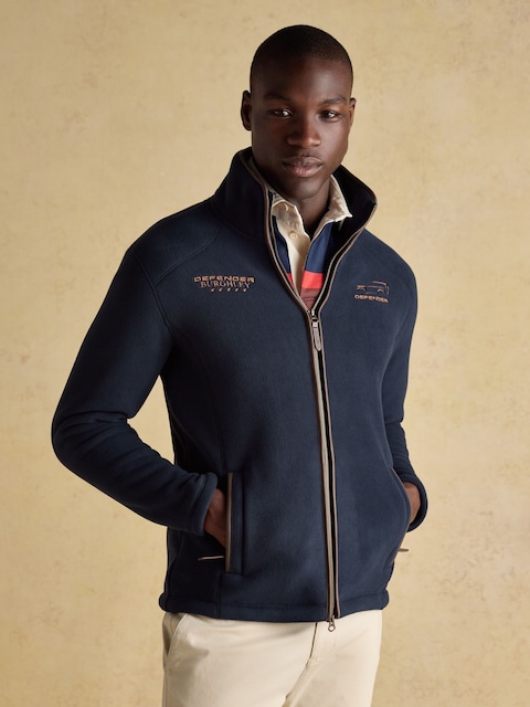 Joules Official Burghley Navy Fleece Zip Through