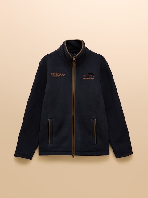 joules Official Burghley Navy Fleece Zip Through