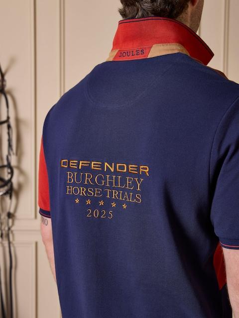Joules Official Burghley Orange/Navy Polo Shirt