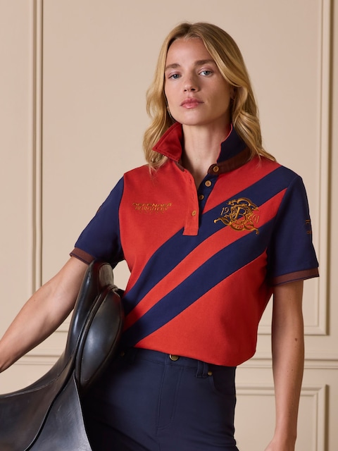 Joules Official Burghley Orange Pique Polo Shirt