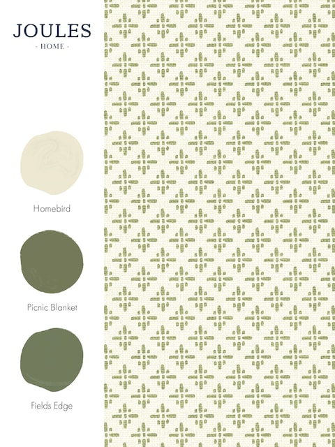 joules Olive Green Beckett Star 10M Wallpaper