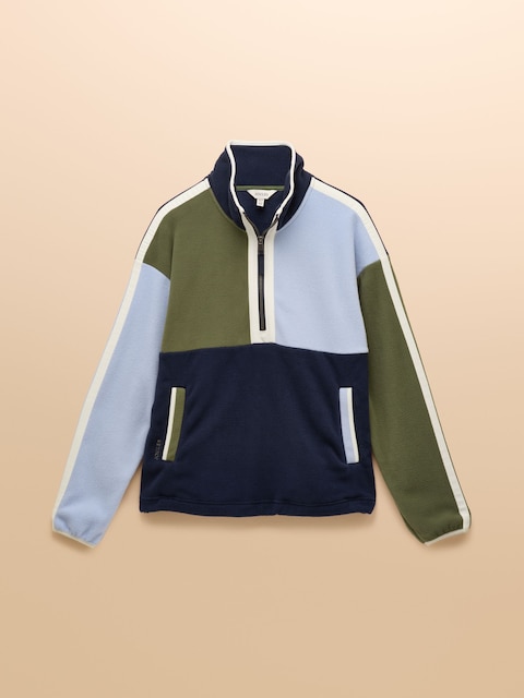 joules Orla Blue HotchPotch Quarter Zip Fleece