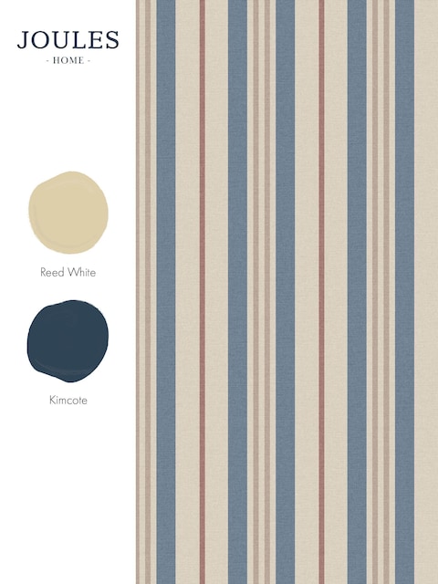 Joules Pink/Blue Grove Stripe 10M Wallpaper