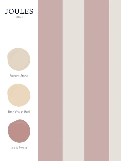 joules Pink Harborough Stripe 10M Wallpaper