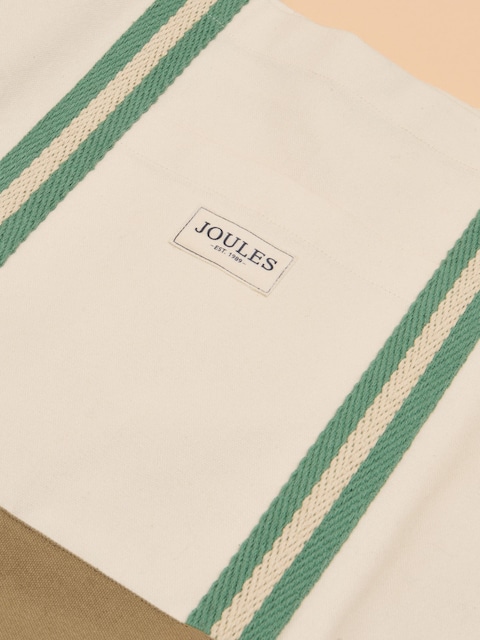 joules Promenade Neutral Canvas Beach Bag