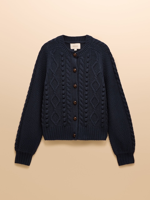 joules Rafferty Navy Cable Knit Cardigan