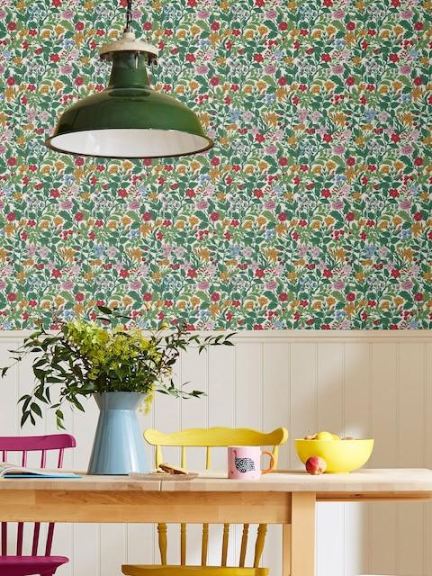 Joules Rainbow Arts & Crafts Floral 10M Wallpaper