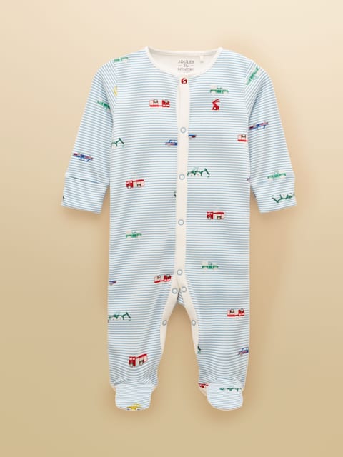 Joules Razamataz Blue Cotton Babygrow