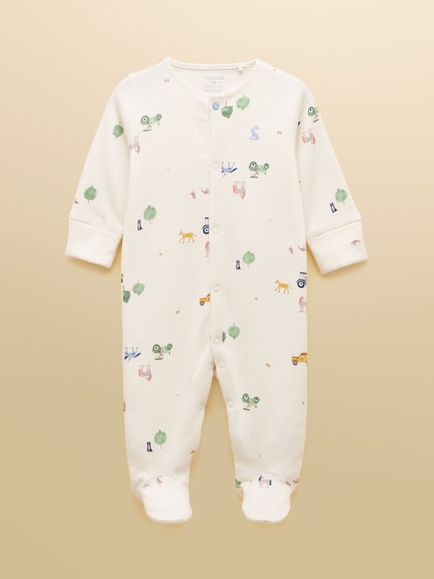 Joules Razamataz Cream Cotton Babygrow