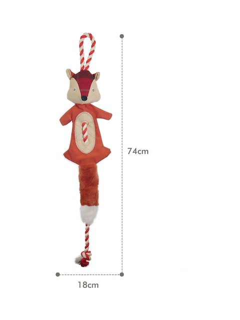 joules Red Premium Plush Fox Dog Toy