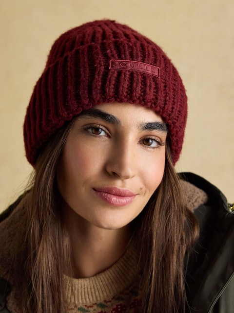 Joules Rosa Berry Red Beanie Hat