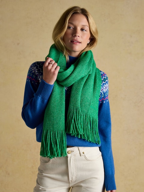 Joules Rosa Green Knitted Scarf