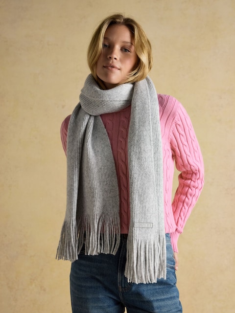 Joules Rosa Grey Knitted Scarf