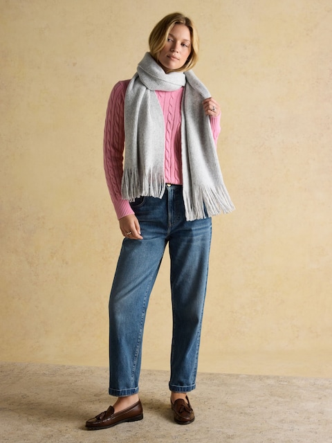 Joules Rosa Grey Knitted Scarf