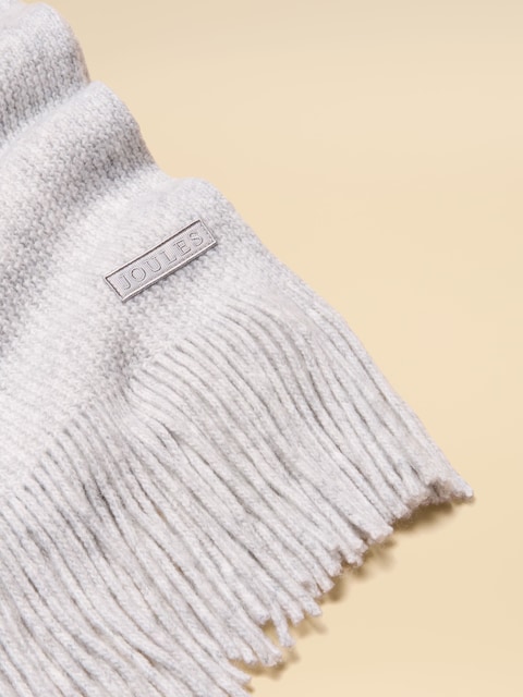 joules Rosa Grey Knitted Scarf