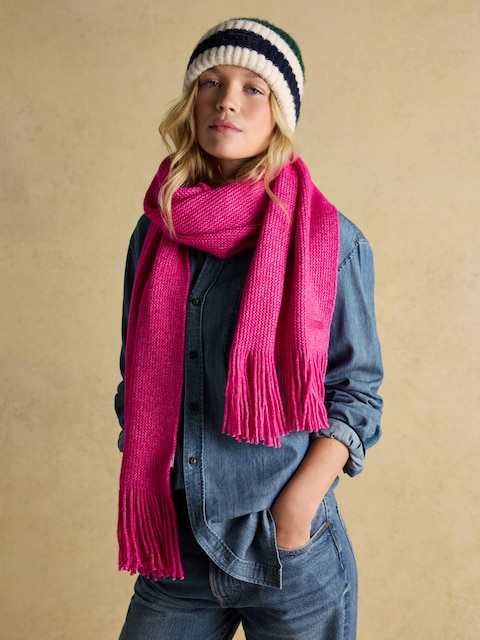 Joules Rosa Pink Knitted Scarf