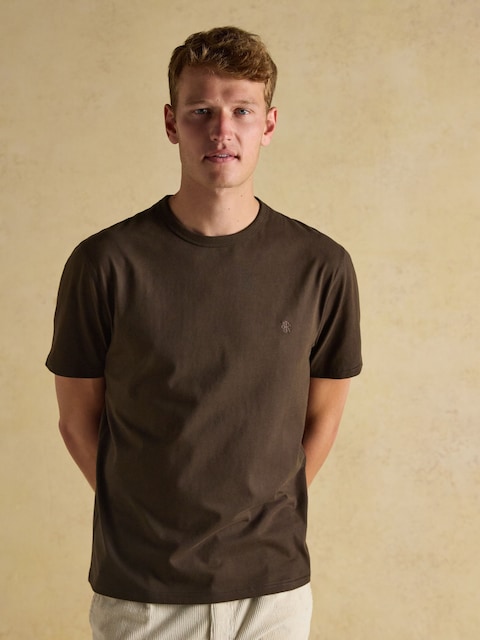 Joules Rugby Club Brown Crew Neck Cotton T-Shirt