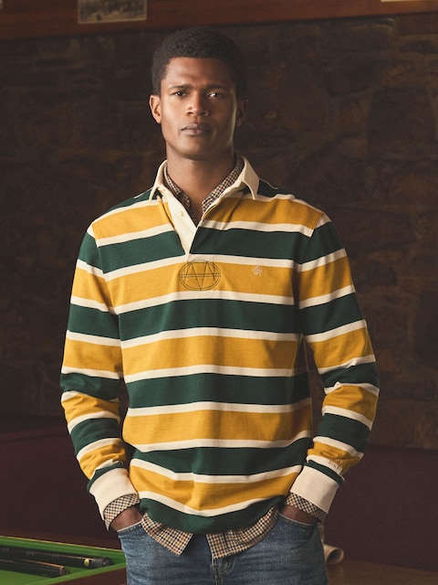 Joules Rugby Club Green/Yellow Long Sleeve Shirt