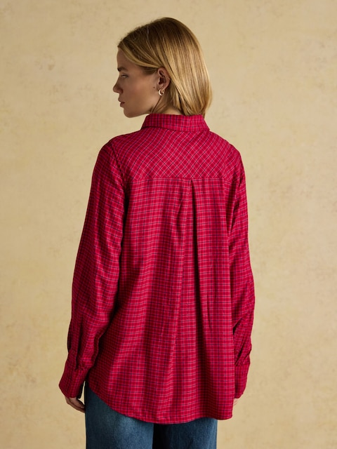 Joules Selene Red Brushed Ruffle Shirt