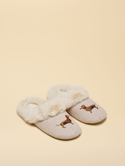 Joules Slippet Luxe Oatmeal Artwork Slipper