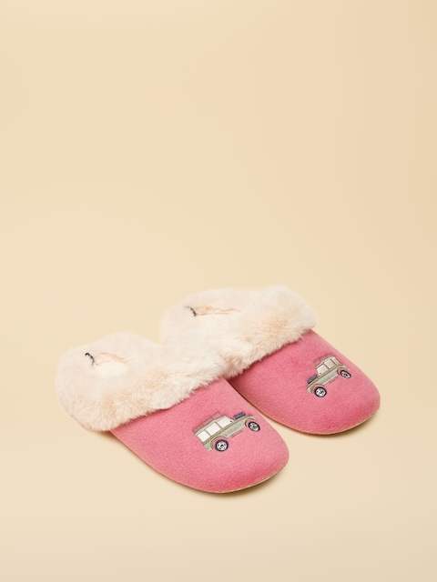 Joules Slippet Luxe Pink/Cream Artwork Slipper