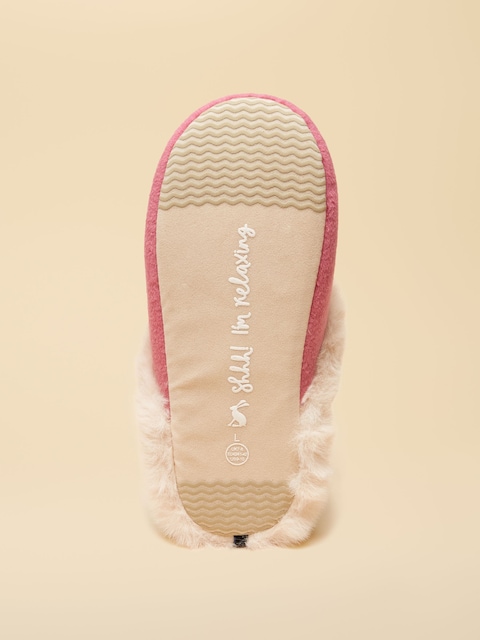 joules Slippet Luxe Pink/Cream Artwork Slipper