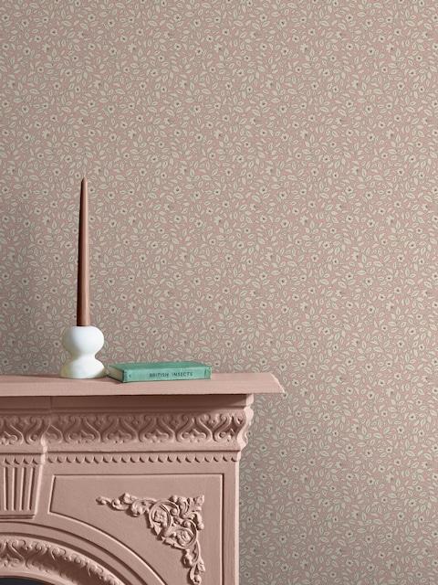 Joules Soft Pink Ditsy Floral Print 10M Wallpaper