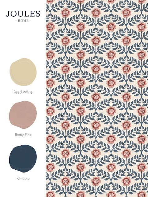 joules Stately Floral Print 10M Wallpaper