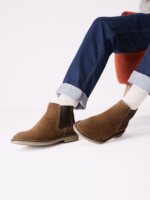 Joules Tan Brown Suede Chelsea Boots