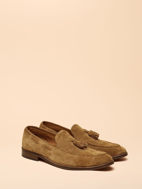 Joules Tan Brown Suede Tassel Loafers