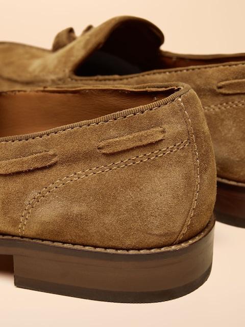 joules Tan Brown Suede Tassel Loafers