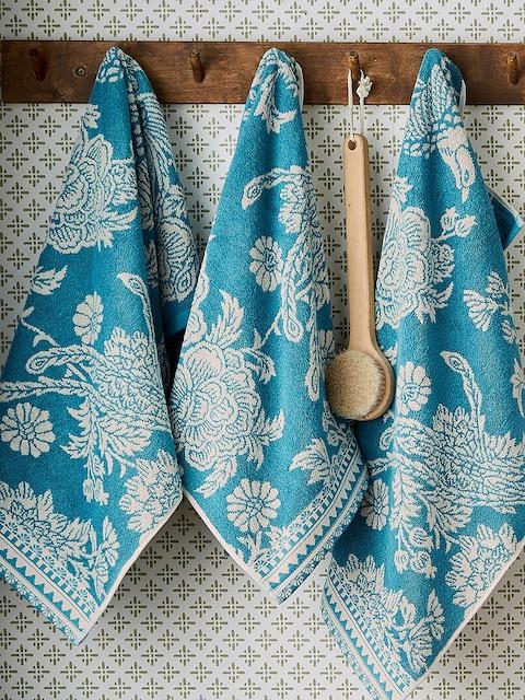 Joules Teal Hidcote Birds Towel