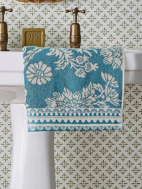 Joules Teal Hidcote Birds Towel