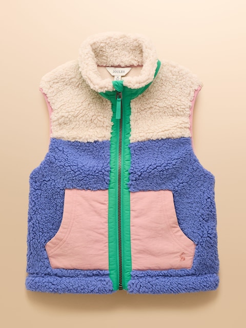 Joules Tilly Blue Colourblock Fleece Gilet