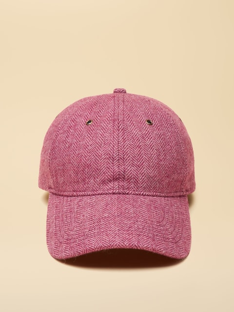 Joules Unisex Perry Plum Purple Tweed Baseball Cap