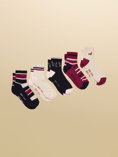 Joules Volley Multi 5 Pack Ankle Socks
