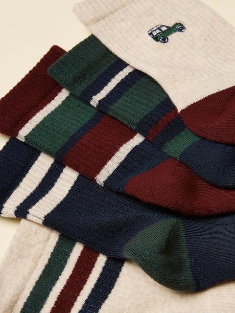 Joules Volley Navy Green 5 Pack Tennis Socks