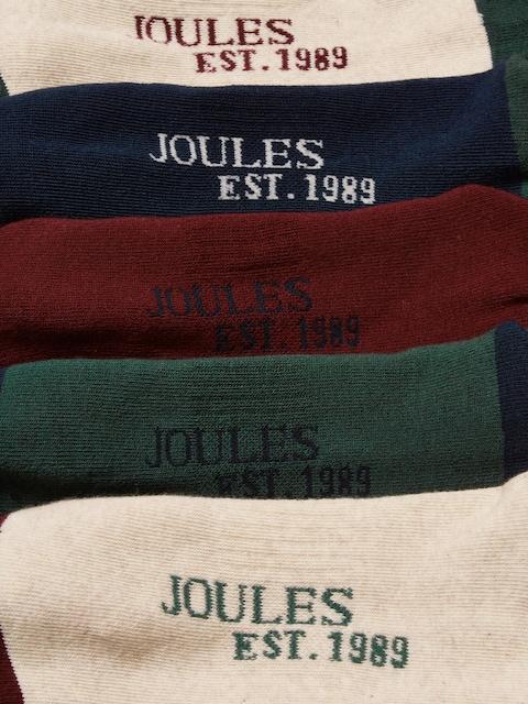 joules Volley Navy Green 5 Pack Tennis Socks