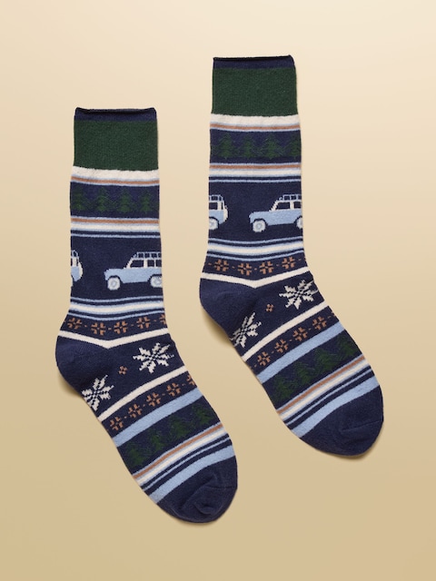 Joules Weston Navy Fairisle Sock
