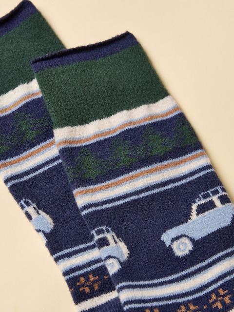 Joules Weston Navy Fairisle Sock