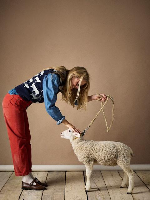 Joules What The Flock Navy Intarsia Knitted Vest