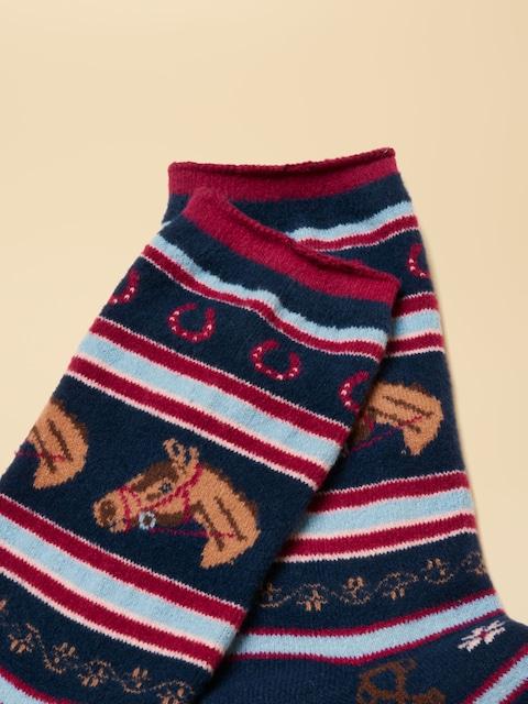 Joules Willow Cosy Navy Fairisle Socks